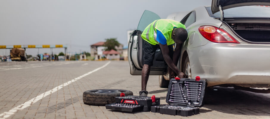 Emergency Flat Tire Change...